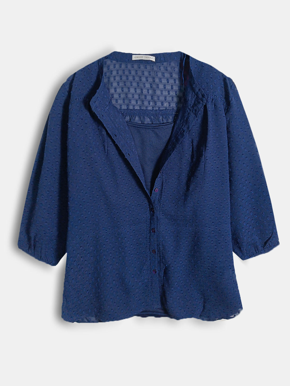 Ladies Woven Blouse With Built-In Camisole