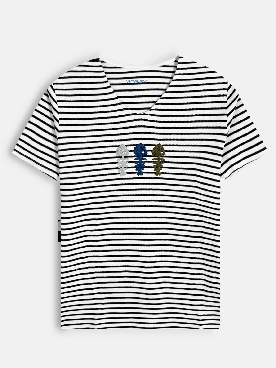 Ladies V- Neck Striped top