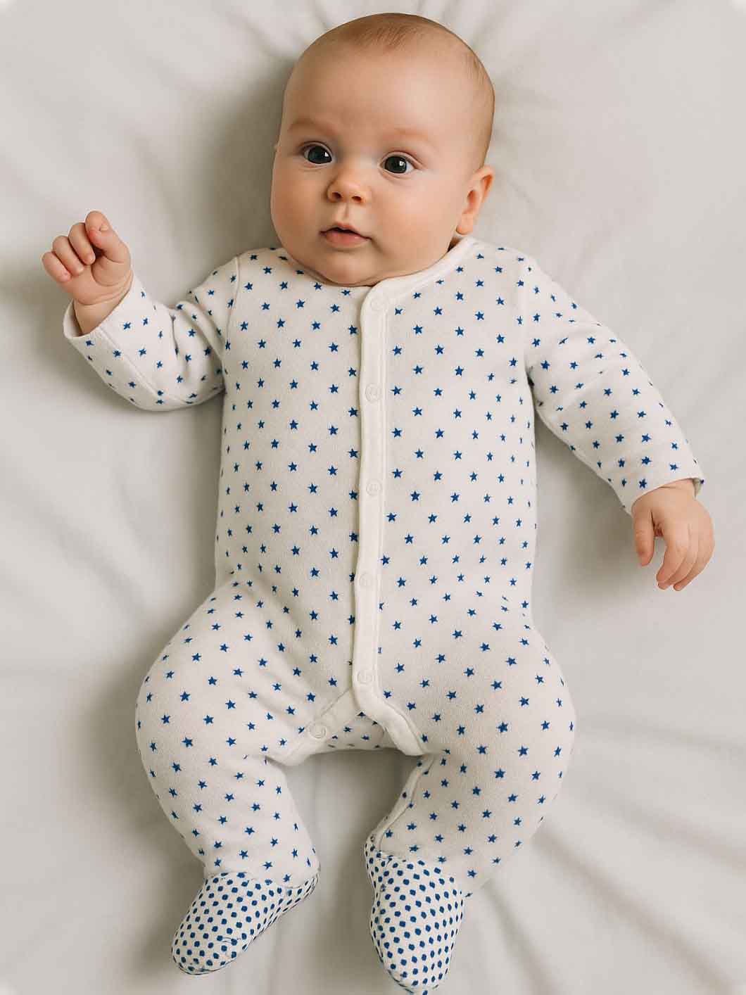 Baby Terry Sleepsuits White AOP