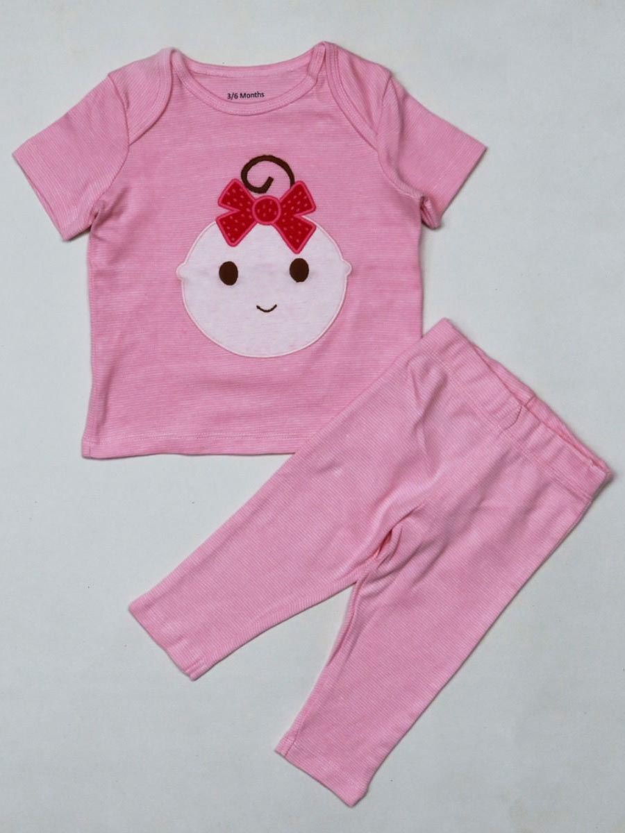 Baby Girls Pyjama Set With Applique
