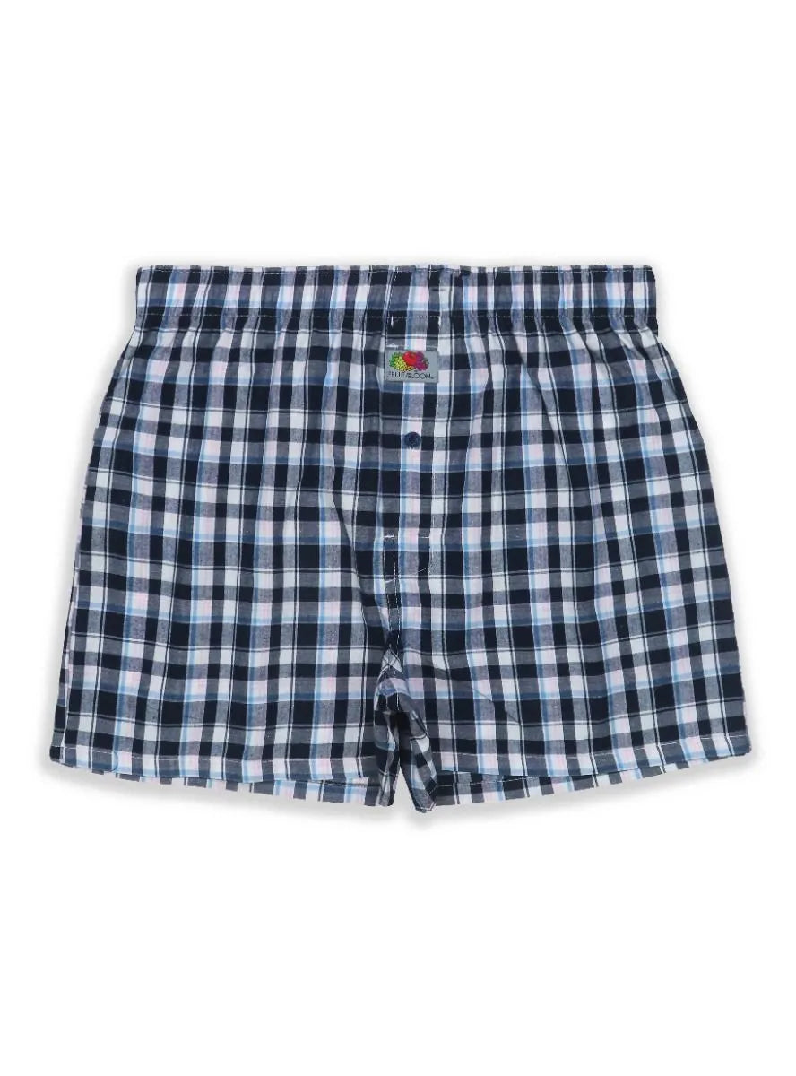 Mens 2 Pack Woven Boxer Shorts Blue-Black