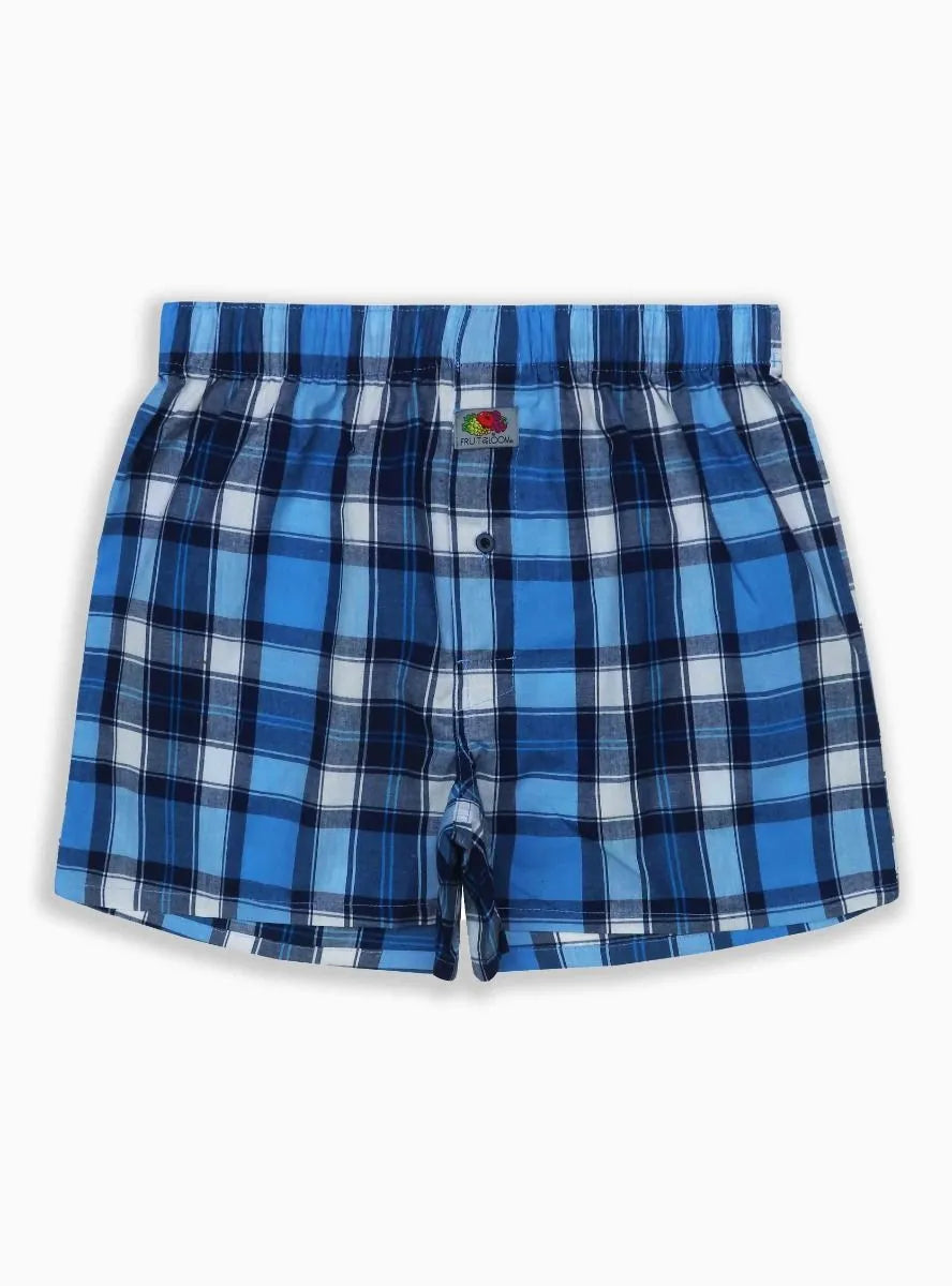 Mens 2 Pack Woven Boxer Shorts Blue-Black