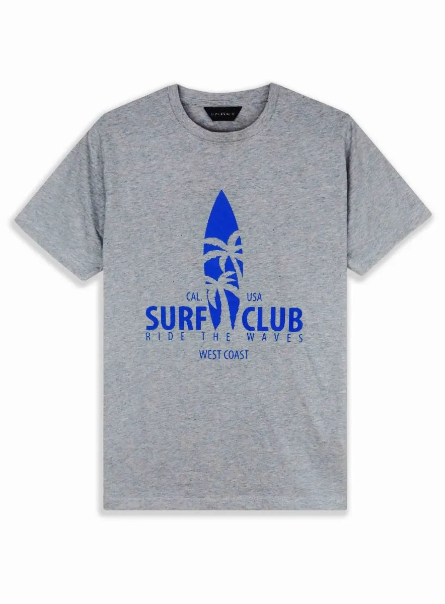 Mens Printed T Shirt Grey