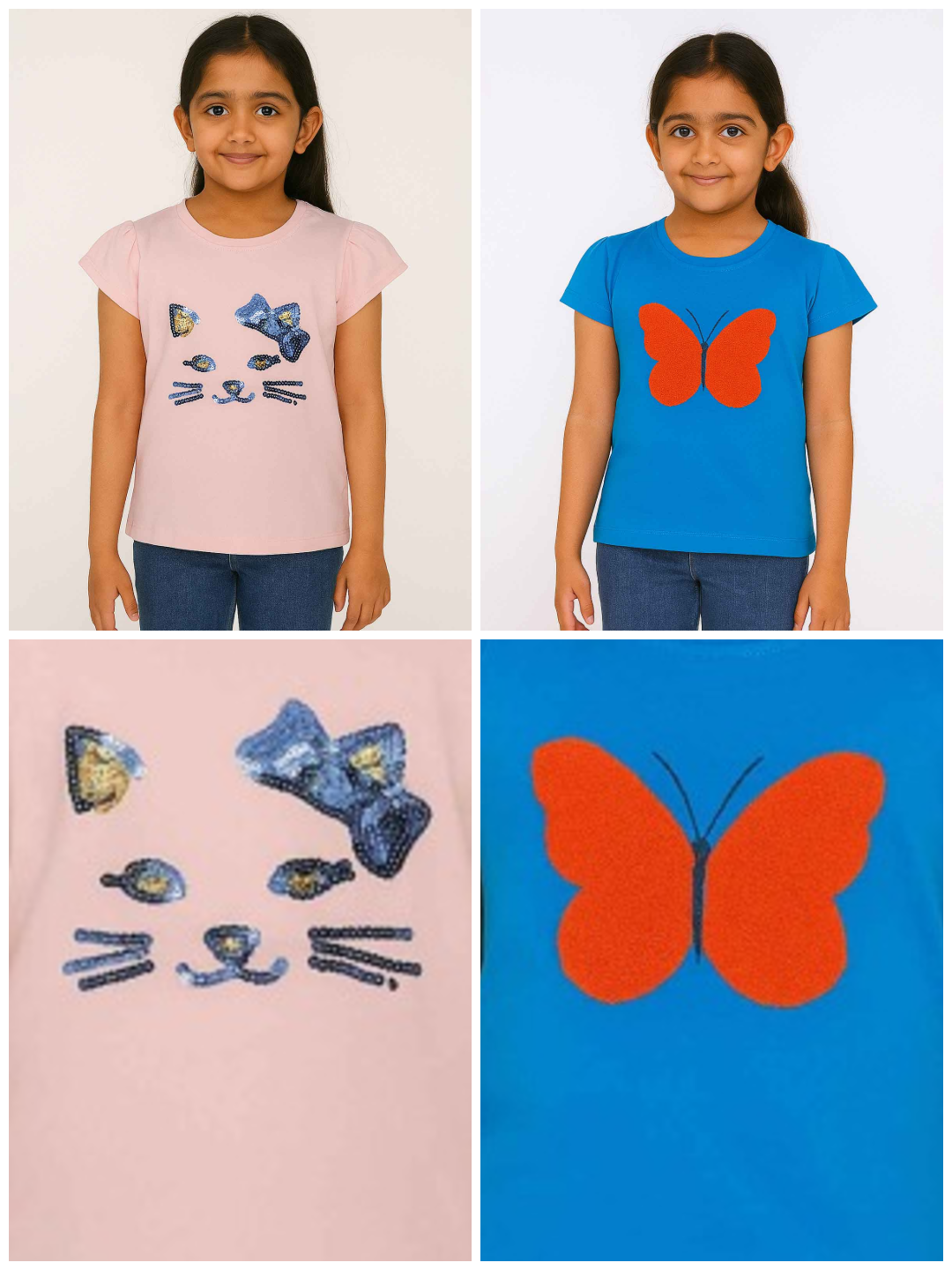 Girls Applique and Sequin Tops