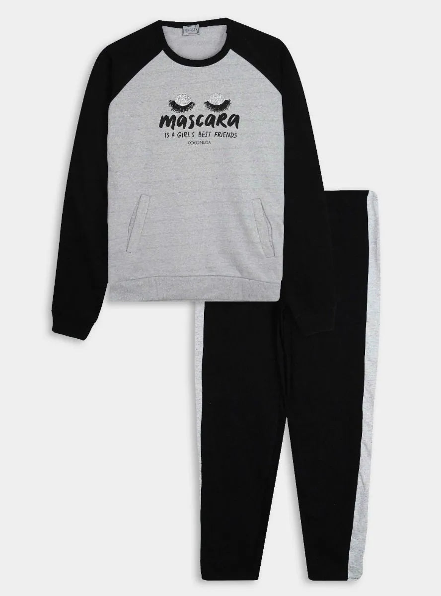 Ladies Winter Melange Pyjama Sets