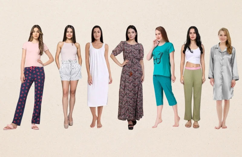 Different types of night dress for ladies