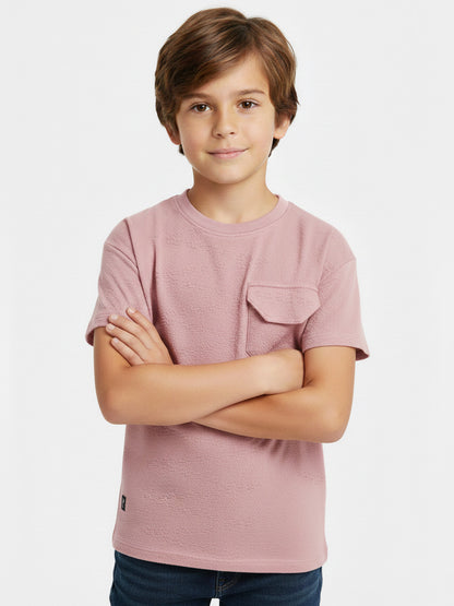 Boys Burnout Oversize Fit Pink Tee