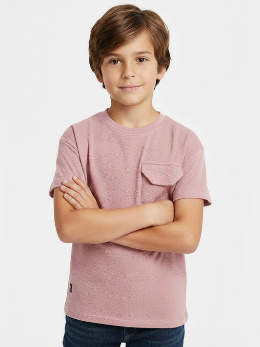 Boys Burnout Oversize Fit Pink Tee