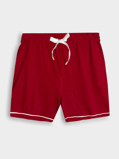 Ladies Sleepwear 3 Pc Set Red