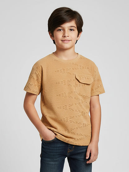Boys Burnout Oversize Fit L.Brown Tee