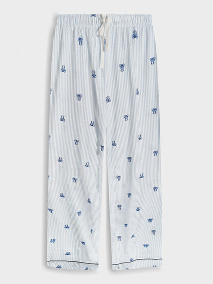 Ladies Sleepwear 3 Pc Set Striped