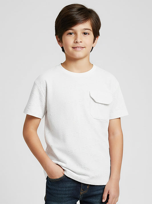 Boys Burnout Oversize Fit Cream Tee