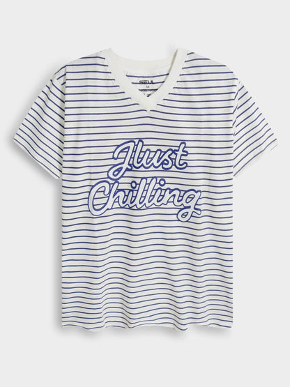 Ladies Striped Shorty Set