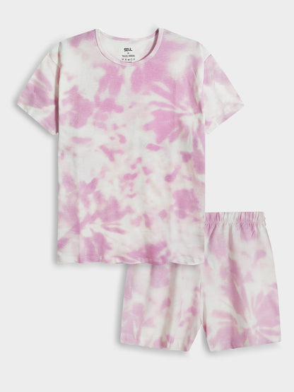 Ladies Tie n Dye Shorty Set