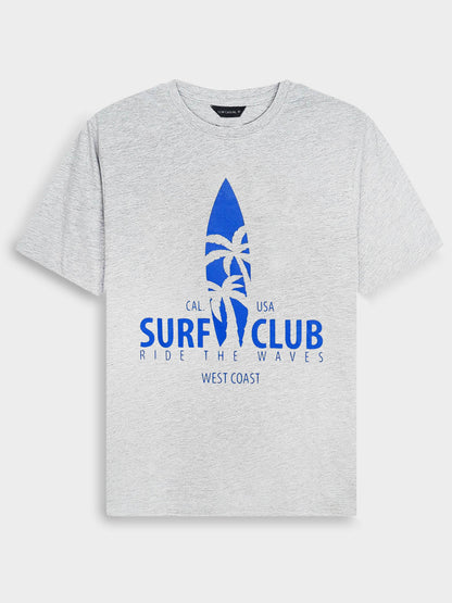 Mens Printed T Shirt Grey