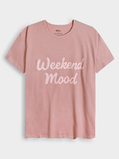 Ladies Printed Shorty Set Pink