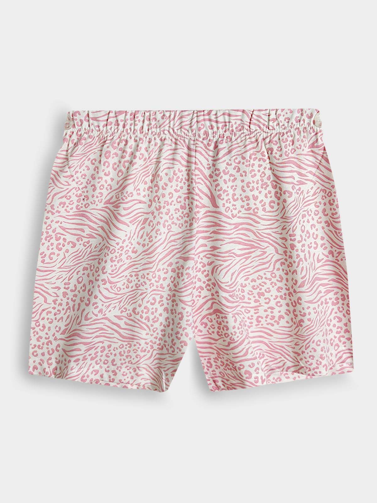 Ladies Printed Shorty Set Pink