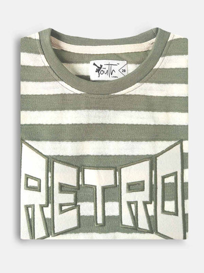 Boys Jacquard Applique Green T-Shirt