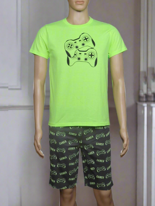 Boys Printed Shorty Pyjama Set