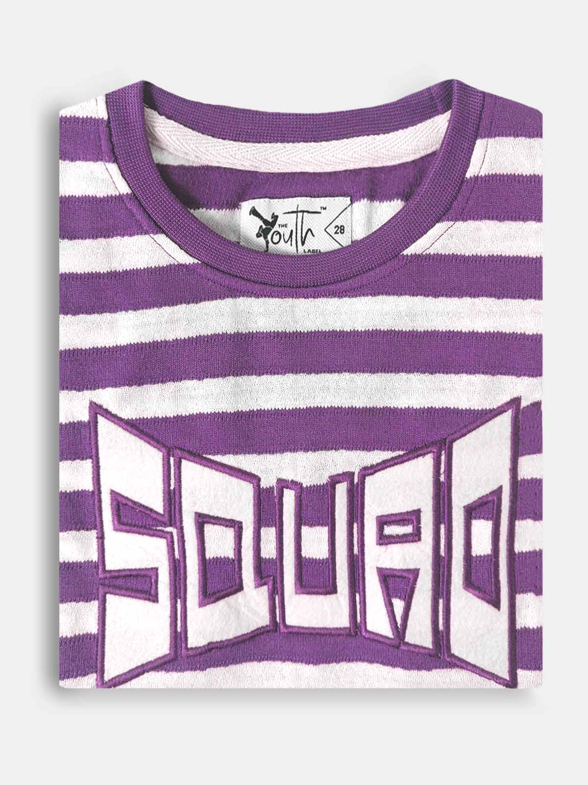 Boys Jacquard Applique Purple T-Shirt