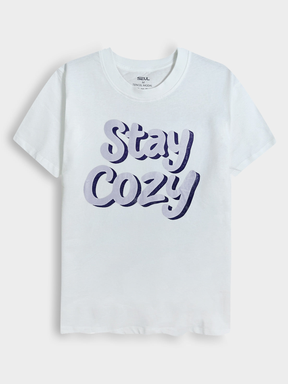 Ladies Printed Shorty Set White