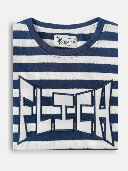 Boys Jacquard Applique Navy T-Shirt