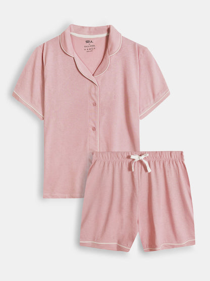 Ladies Sleepwear Shorty Set Pink