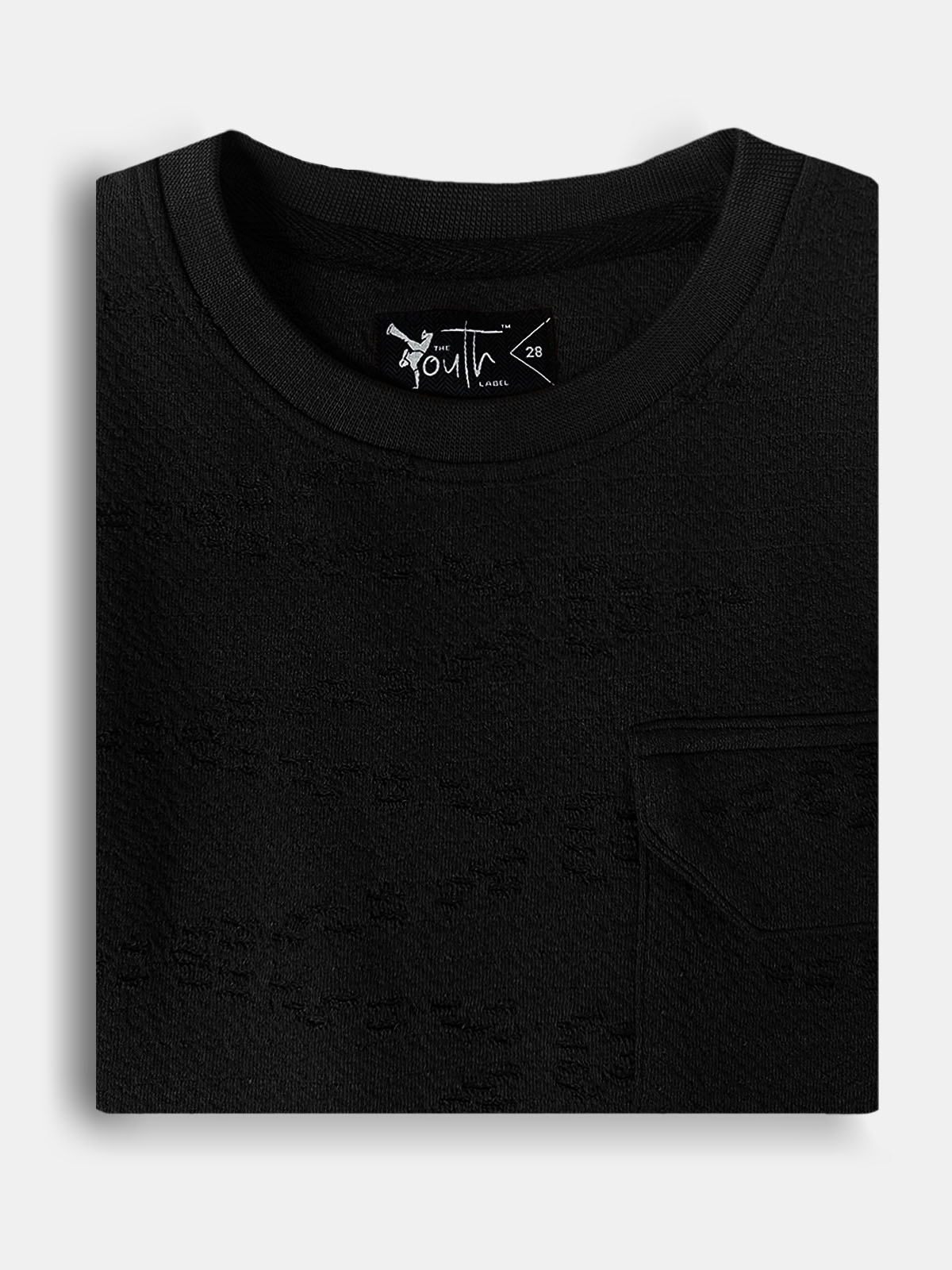 Boys Burnout Oversize Fit Black Tee