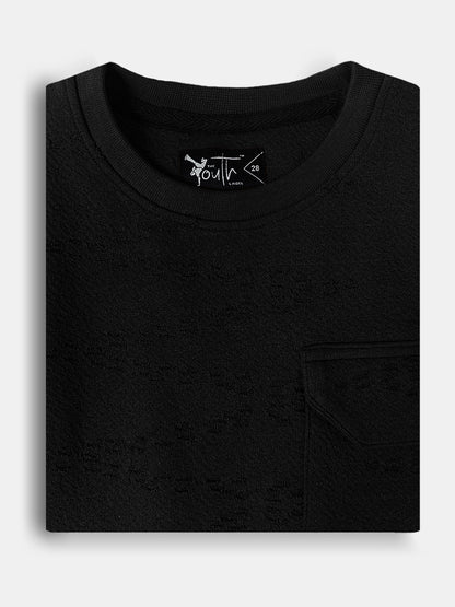 Boys Burnout Oversize Fit Black Tee