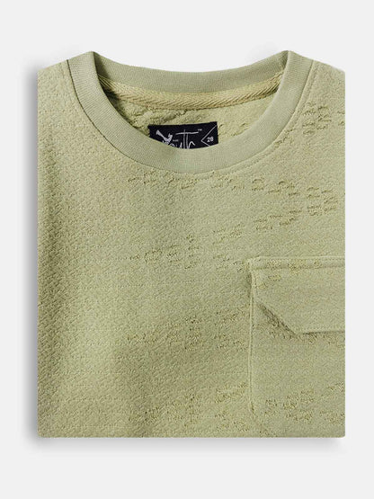 Boys Burnout Oversize Fit Green Tee