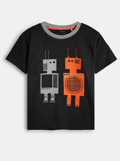 Boys Printed T-Shirt Dark Grey