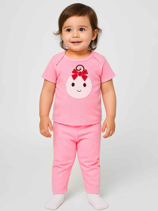 Baby Girls Pyjama Set With Applique