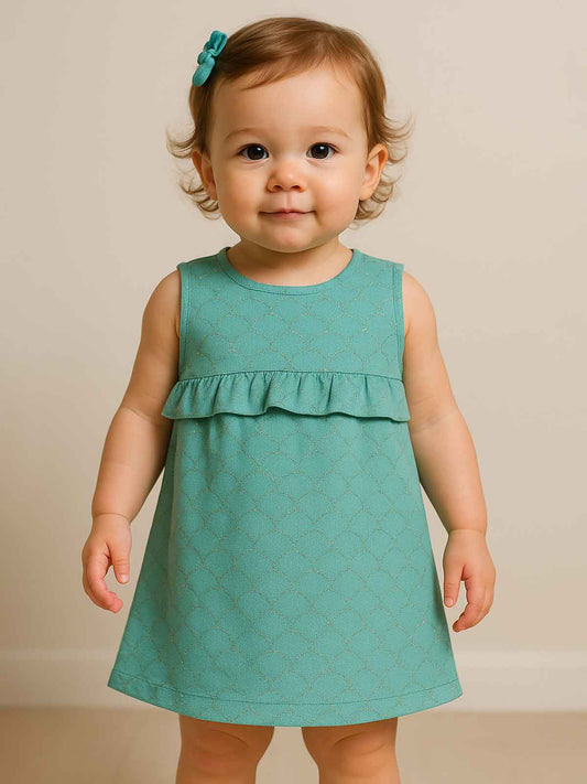 Baby Girls Glitter Printed Dress