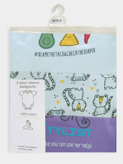 Baby 3 pack S/S Bodysuits Mixed