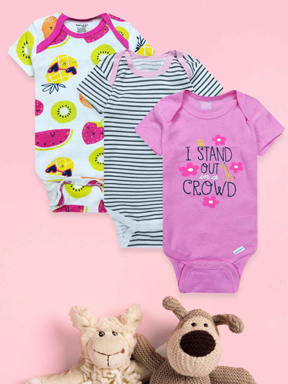Baby 3 pack S/S Bodysuits Mixed