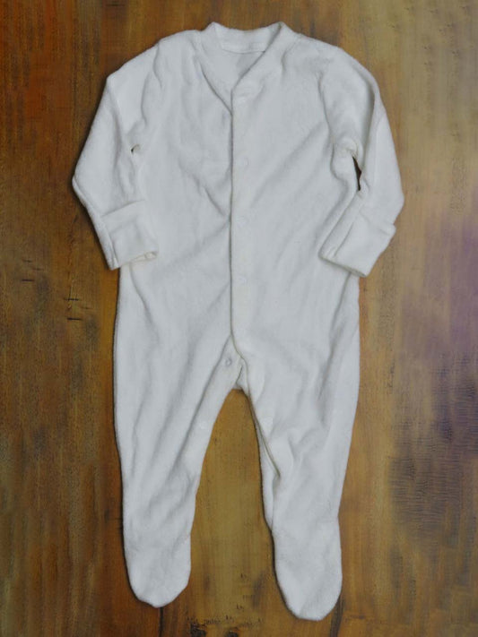 Baby Terry Sleepsuits White