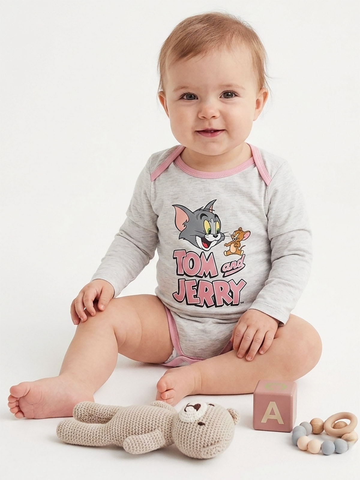 Baby Printed Grey Bodysuit