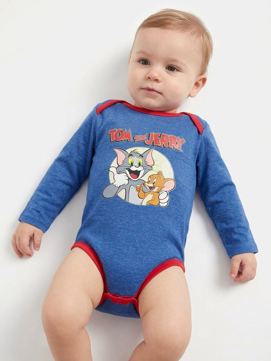 Baby Printed Navy Bodysuit