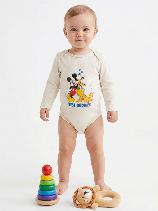 Baby Printed Beige Bodysuit