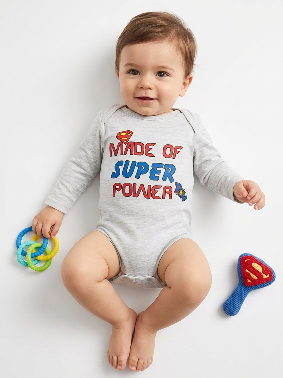 Baby Printed Bodysuit Grey