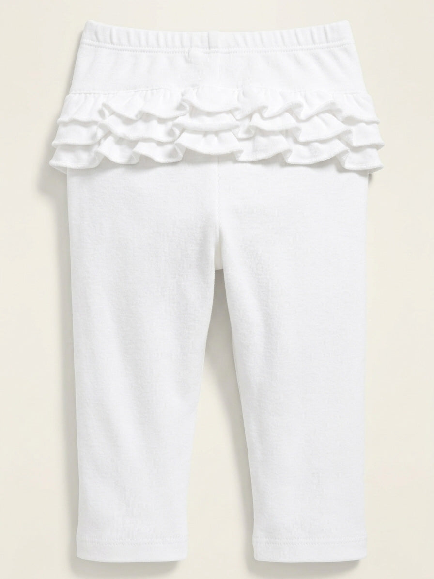 BABY GIRLS LEGGING WITH RUFFLE TRIMS