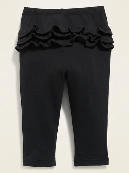 BABY GIRLS LEGGING WITH RUFFLE TRIMS