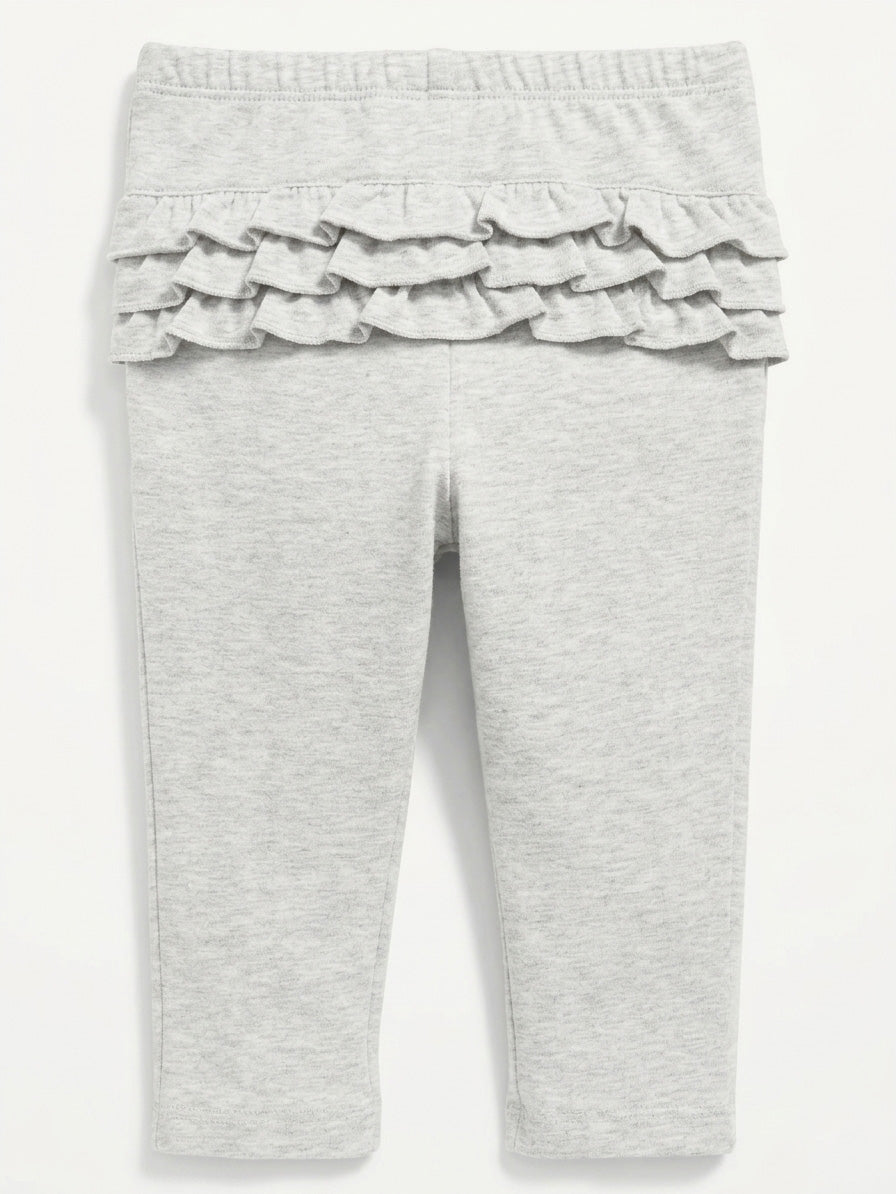 BABY GIRLS LEGGING WITH RUFFLE TRIMS