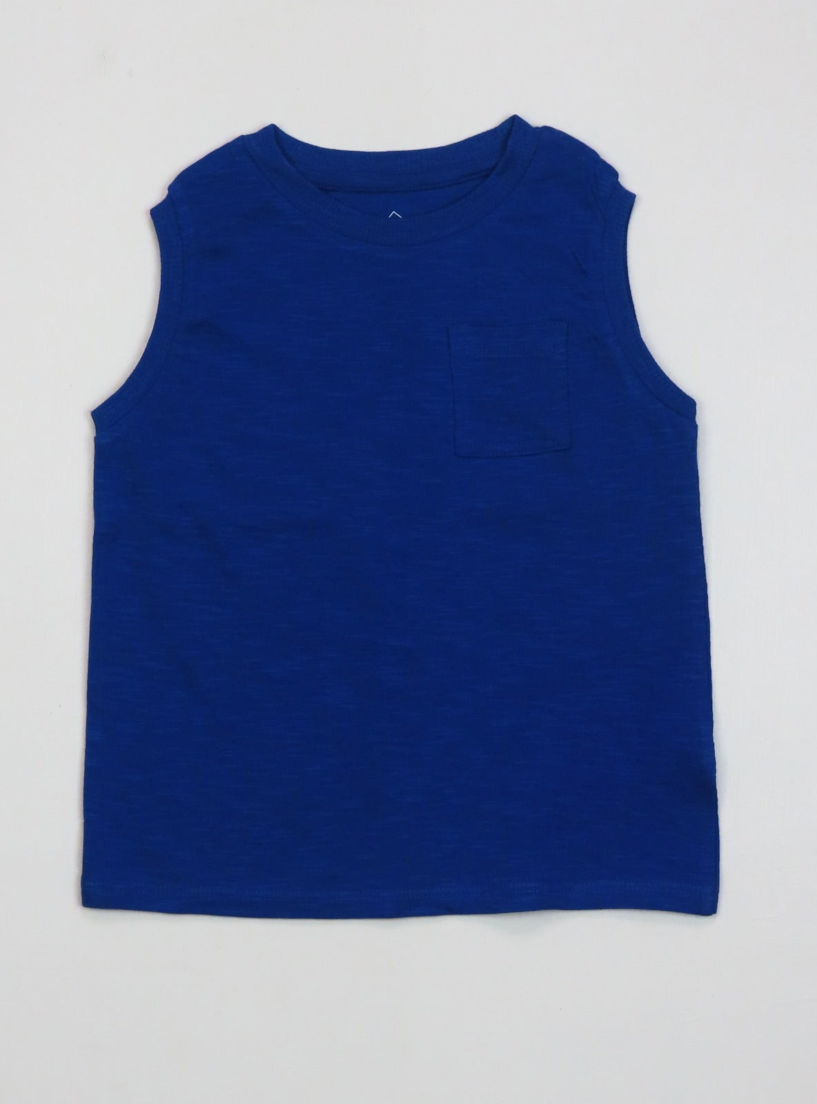 Baby Sleeveless Slub Knit T Shirt Denim Blue