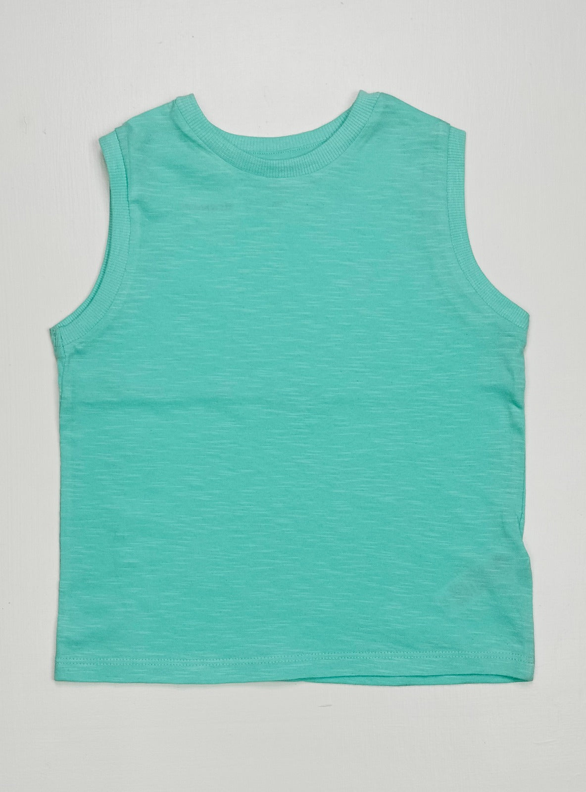 Baby Sleeveless Slub Knit T Shirt Ice Blue