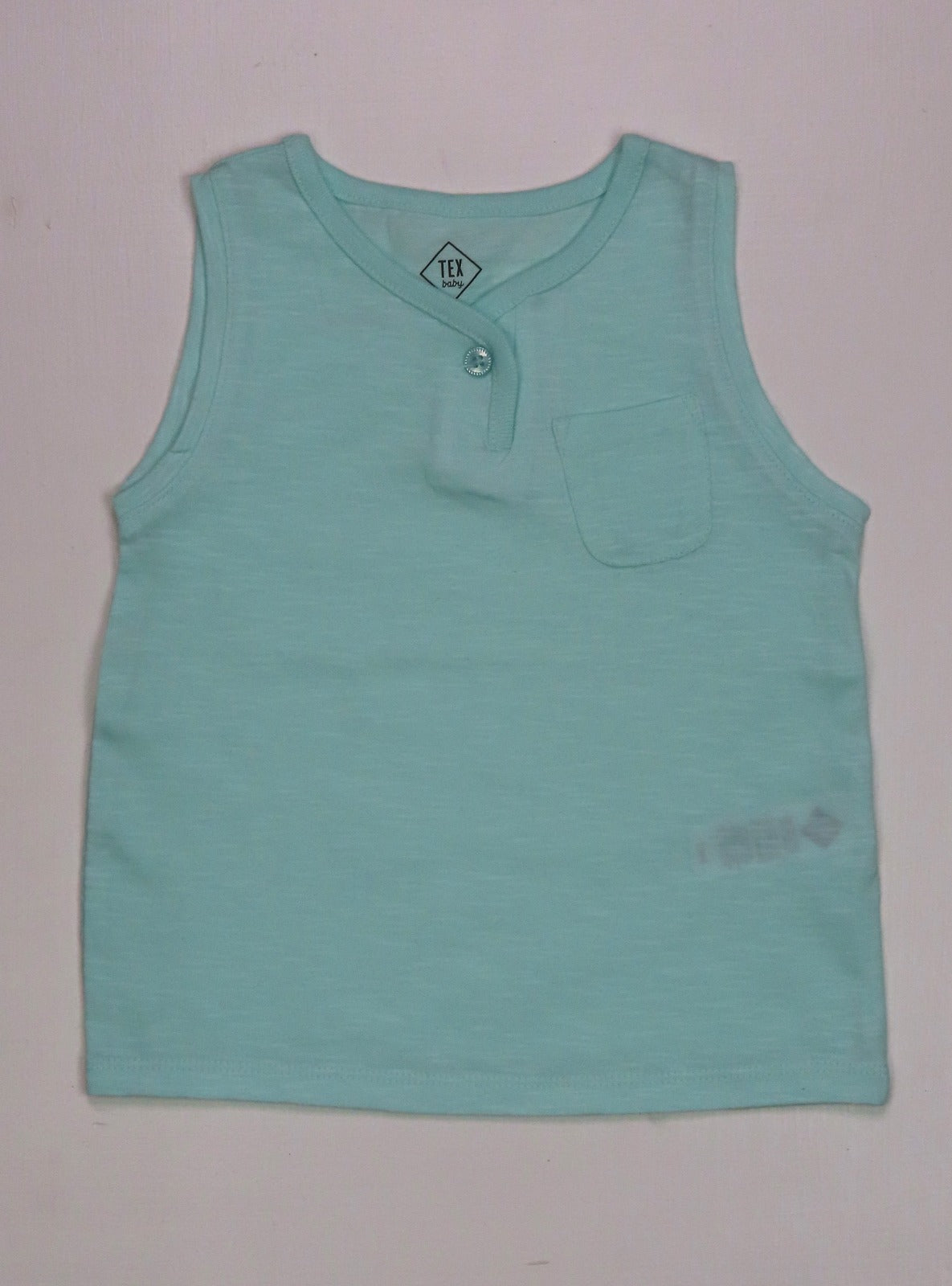 Baby Sleeveless Slub Knit T Shirt Ice Blue