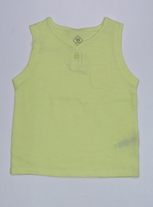 Baby Sleeveless Slub Knit T Shirt Lime