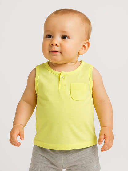 Baby Sleeveless Slub Knit T Shirt Lime