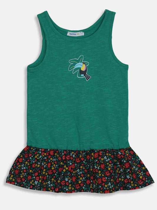 Baby Girls Sleeveless Printed Dress