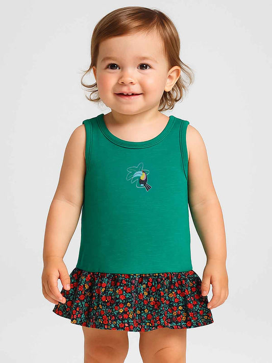 Baby Girls Sleeveless Printed Dress